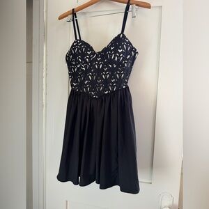 Ark & Co Black Lace Detail Cotton Dress #lbd #cotton